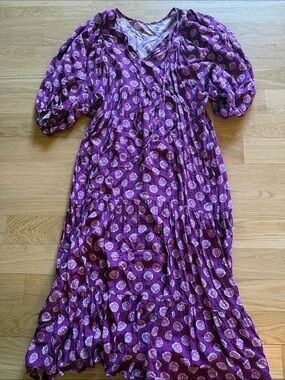 Purple Floral Tiered Maxi Dress